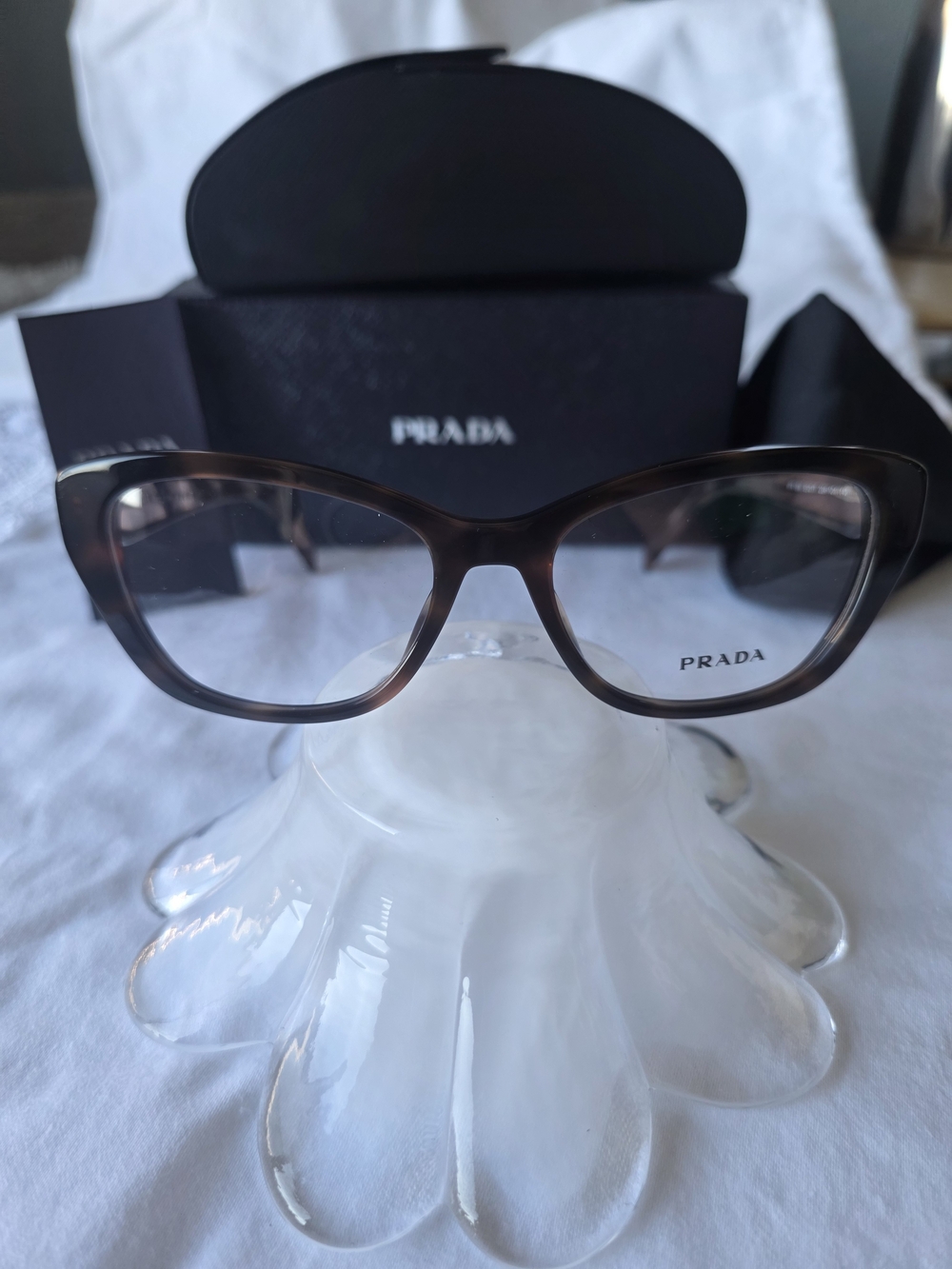 Prada Women’s Brown Cat-Eye Rx Glasses - VPR 19W 53/17 23 A 101 Mauve Tortoise